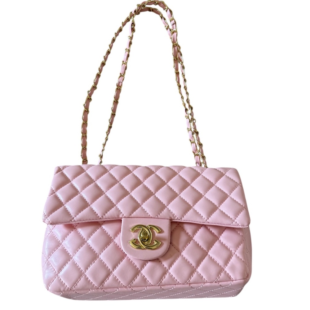 Pink quilted bag